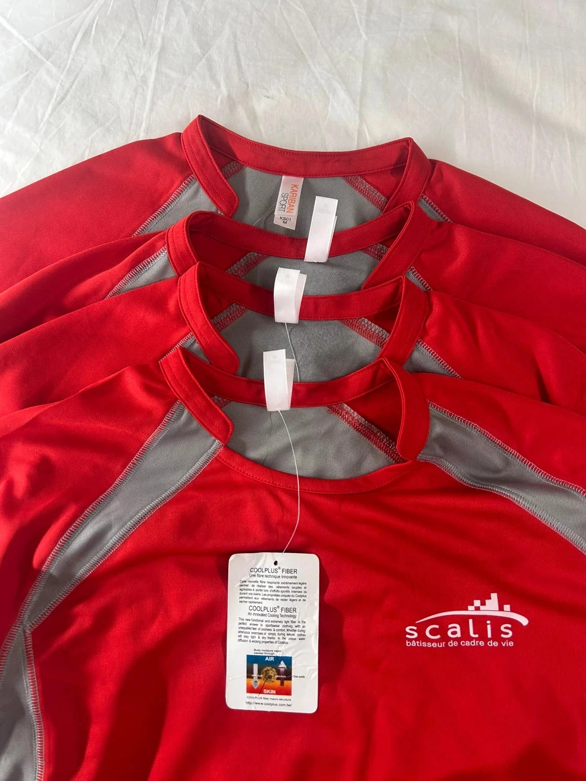 Conjunto de 4 t-shirts vermelho cinza scalis – photo 10